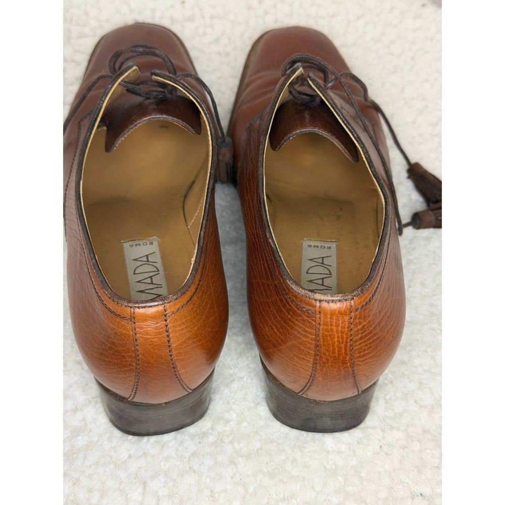 Vintage Italian Leather Womans Oxford Shoes Derby Tassel Academia Equestrian 6.5 - Picture 12 of 16